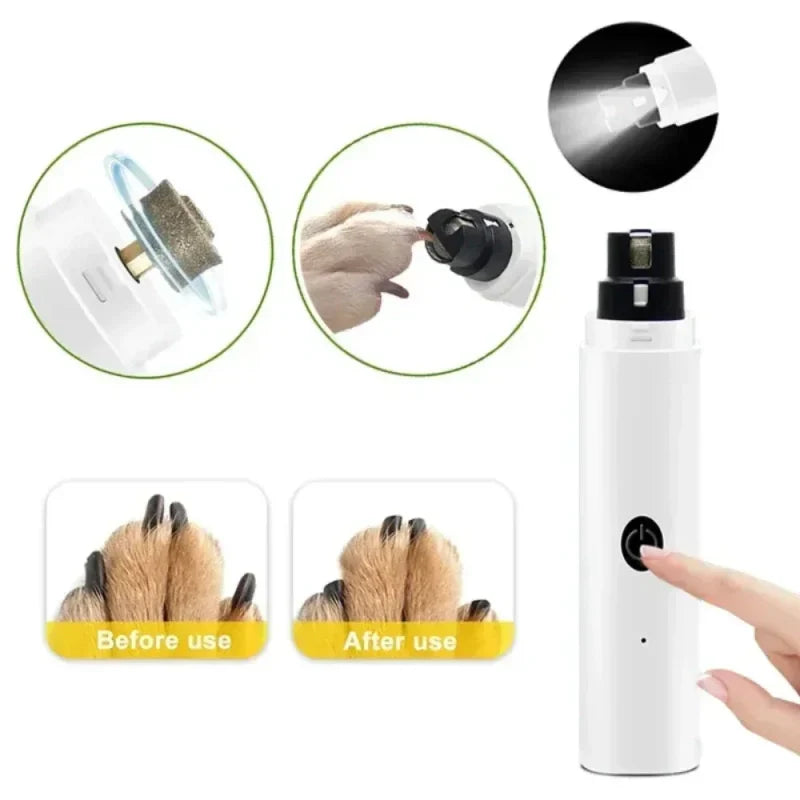 USB Rechargeable Pet Nail Grinder - Safe & Quiet Grooming Tool!