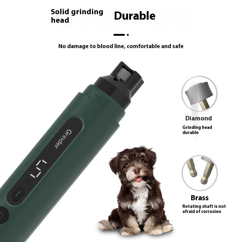 USB Rechargeable Pet Nail Grinder - Safe & Quiet Grooming Tool!