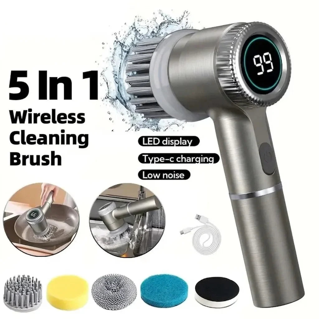 Powerful Wireless Cleaning Brush - Effortless, Multi-Function Home Care!
