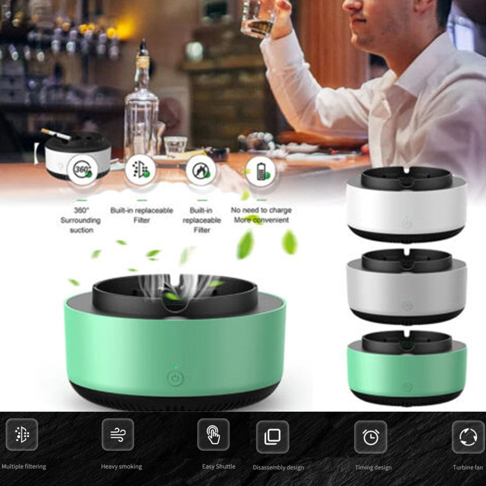 Smart Ashtray with Built-In Air Purifier – Removes Smoke & Odor