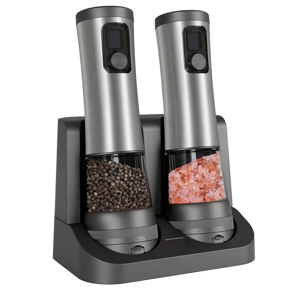 Electric Pepper & Salt Grinder Set - Effortless seasoning at your fingertips!