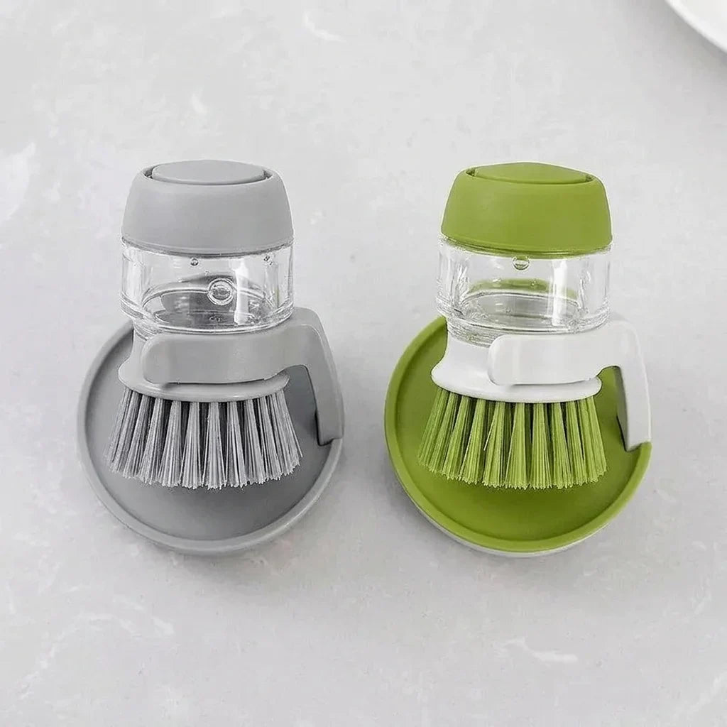 Dish Brush with Soap Dispenser - Effortless Cleaning Made Easy!