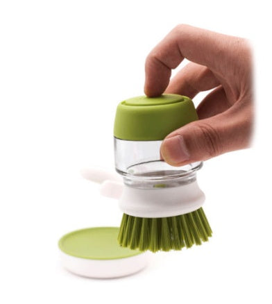 Dish Brush with Soap Dispenser - Effortless Cleaning Made Easy!