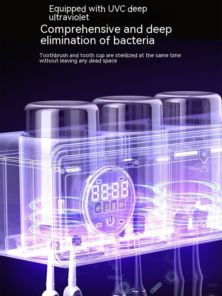 UV Toothbrush Holder & Dispenser - Clutter-Free Hygiene!
