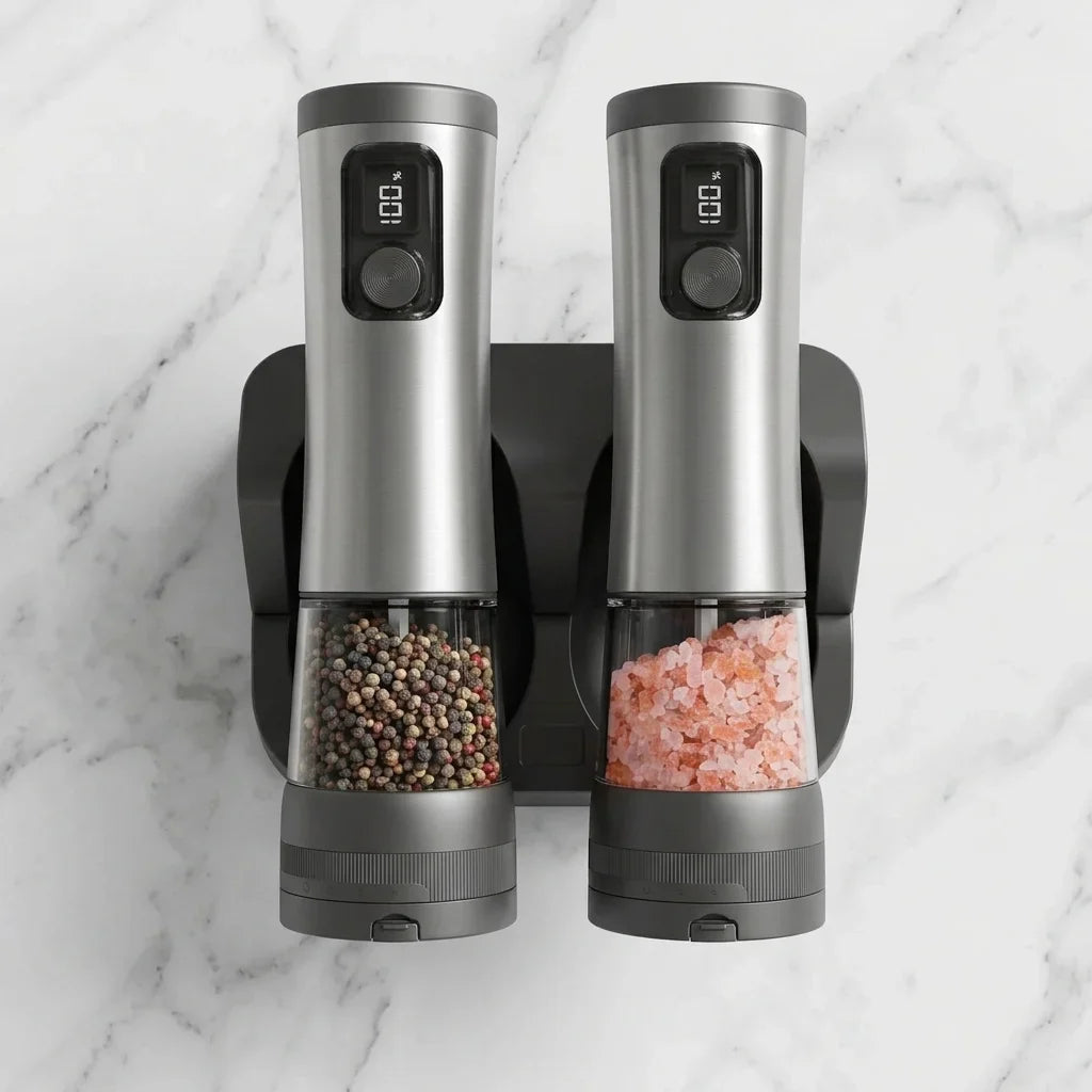 Electric Pepper & Salt Grinder Set - Effortless seasoning at your fingertips!