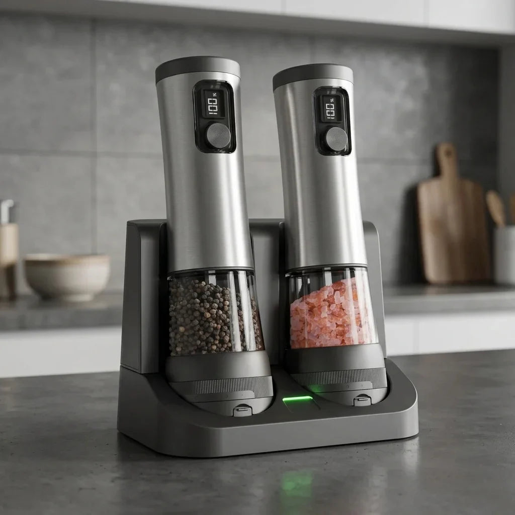 Electric Pepper & Salt Grinder Set - Effortless seasoning at your fingertips!