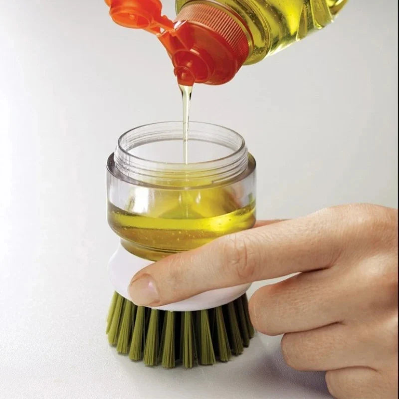 Dish Brush with Soap Dispenser - Effortless Cleaning Made Easy!