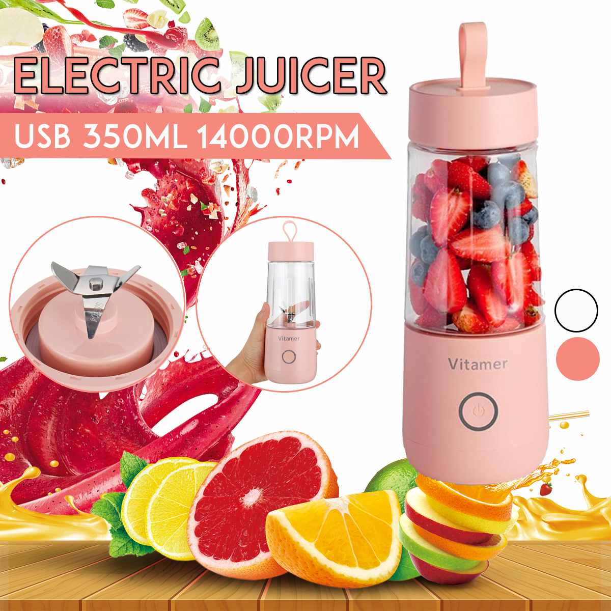 350ml Portable Blender - USB Oplaadbare Smoothie Maker