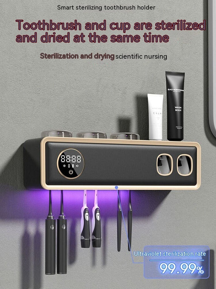 UV Toothbrush Holder & Dispenser - Clutter-Free Hygiene!